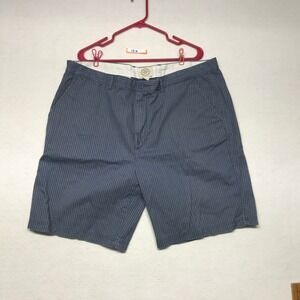 St Johns Bay Mens Blue Pinstripe Cotton Flat Front Casual Shorts Size 42